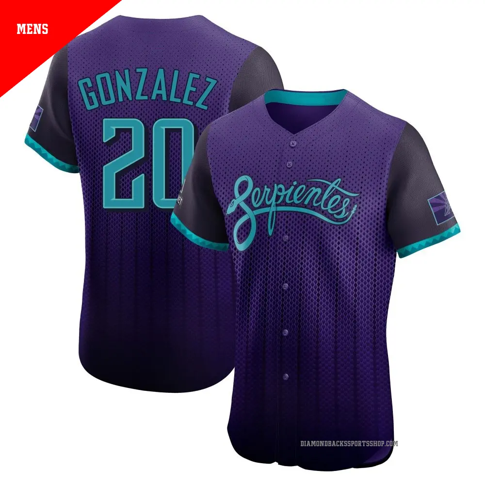 Men's ＃20 Luis Gonzalez Arizona Diamondbacks Purple Elite 2025 City Connect Jersey