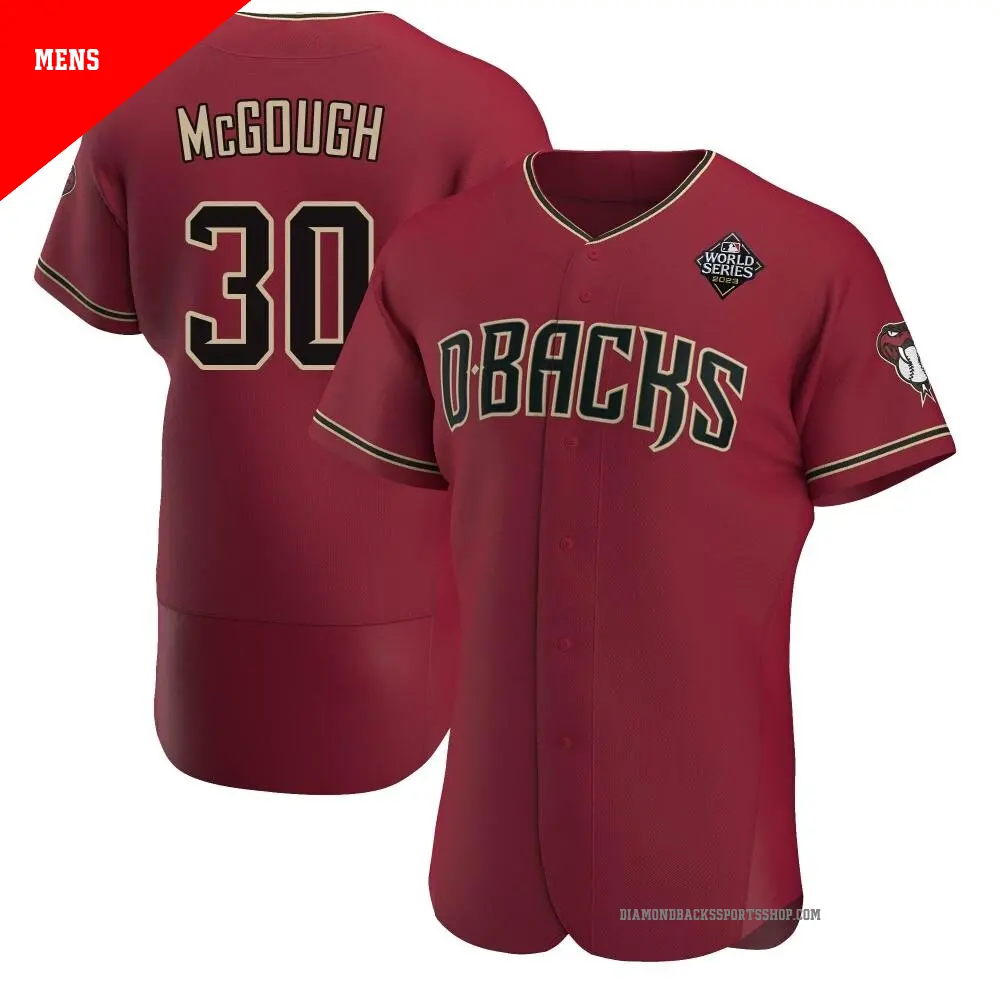Men's ＃30 Scott McGough Arizona Diamondbacks Authentic Crimson Alternate 2023 World Series Jersey