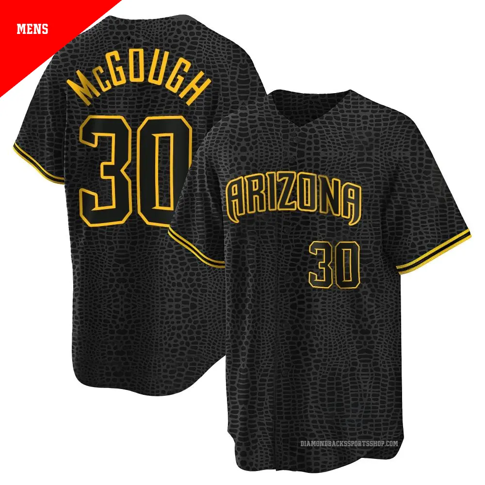 Men's ＃30 Scott McGough Arizona Diamondbacks Black Replica Snake Skin City Jersey