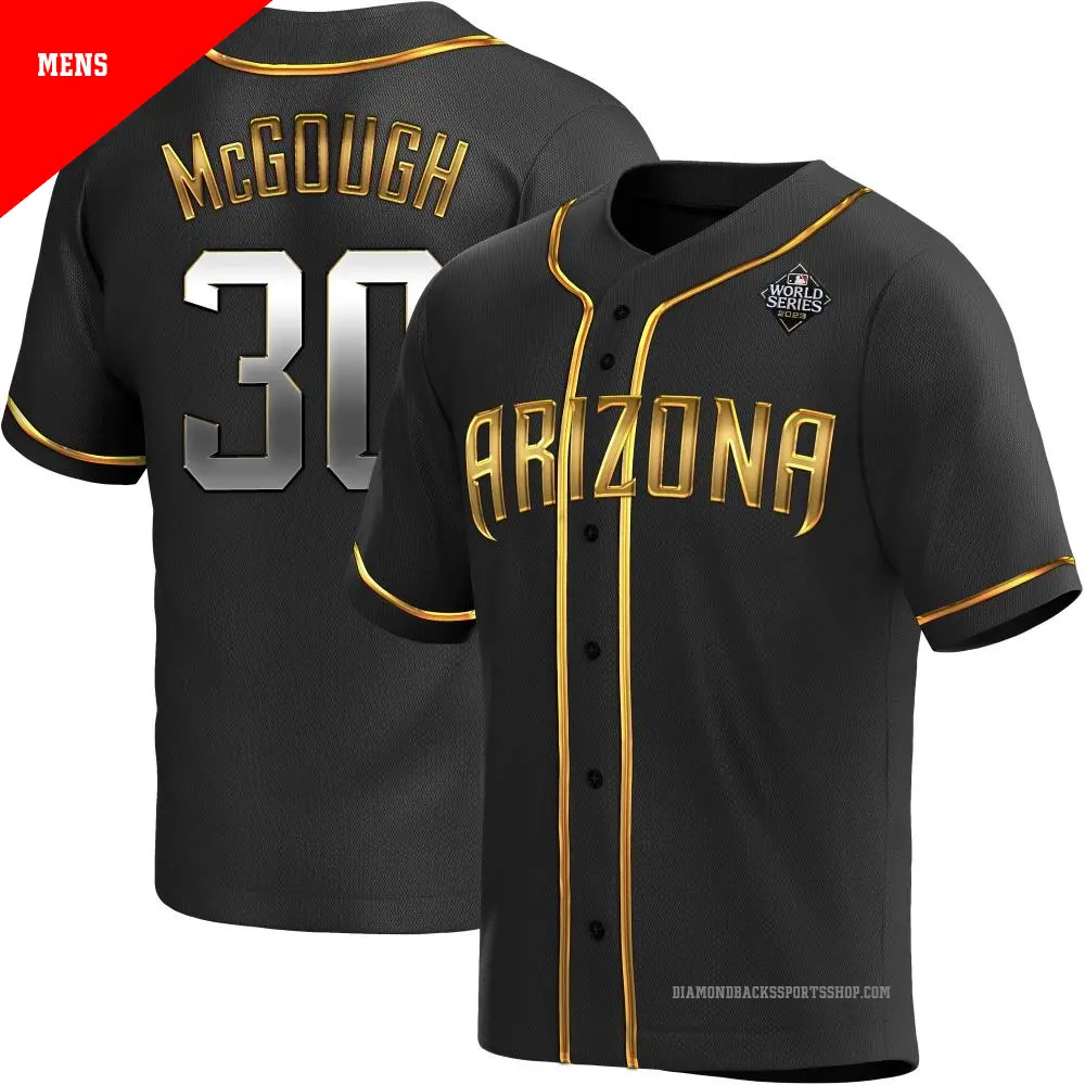 Men's ＃30 Scott McGough Arizona Diamondbacks Gold Replica Black en Alternate 2023 World Series Jersey
