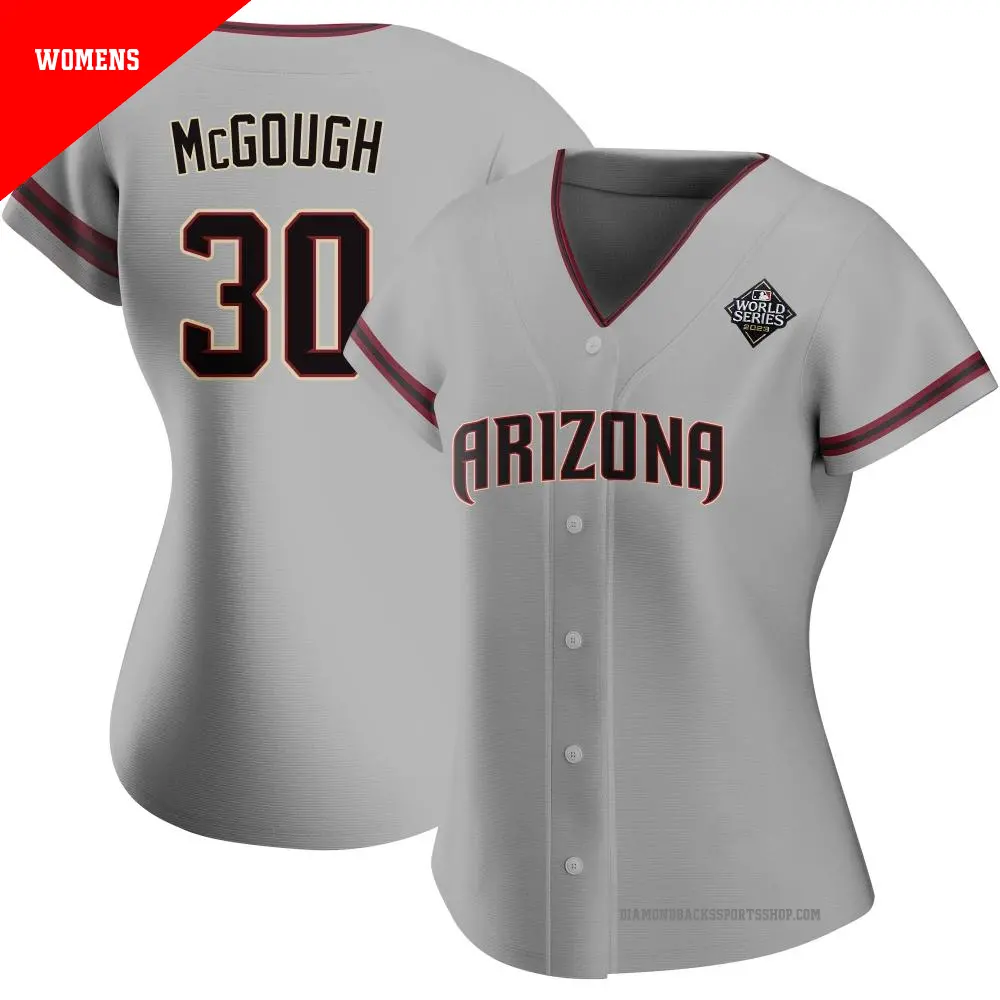 Women's ＃30 Scott McGough Arizona Diamondbacks Gray Authentic Road 2023 World Series Jersey