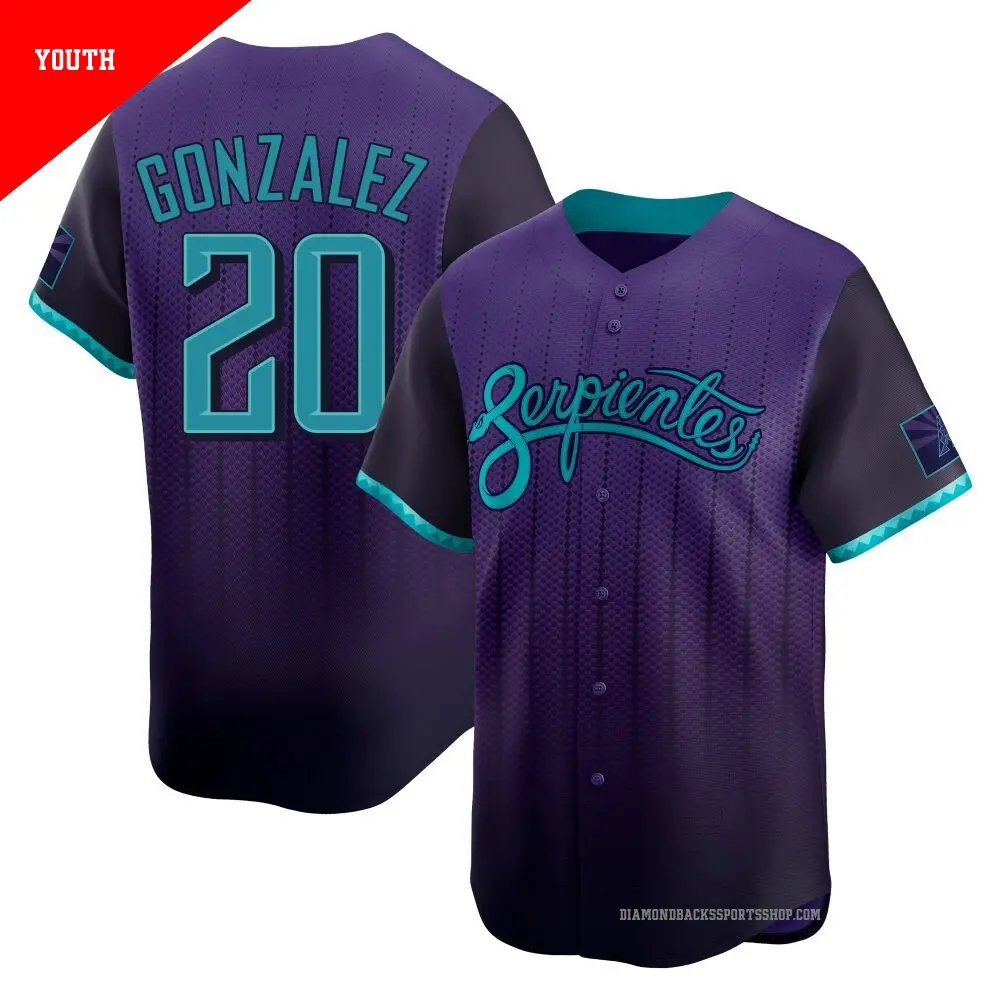 Youth ＃20 Luis Gonzalez Arizona Diamondbacks Purple Limited 2025 City Connect Jersey