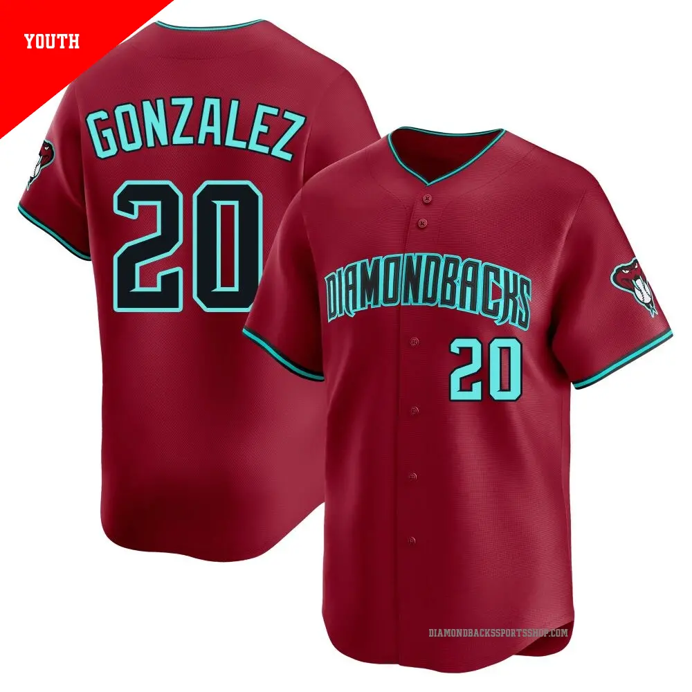 Youth ＃20 Luis Gonzalez Arizona Diamondbacks Red Limited Alternate Jersey