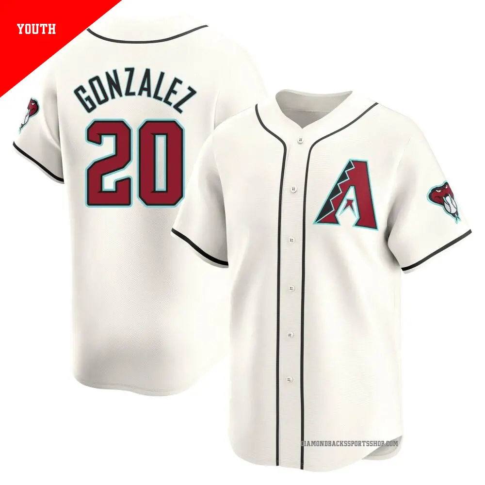 Youth ＃20 Luis Gonzalez Arizona Diamondbacks White Limited Home Jersey
