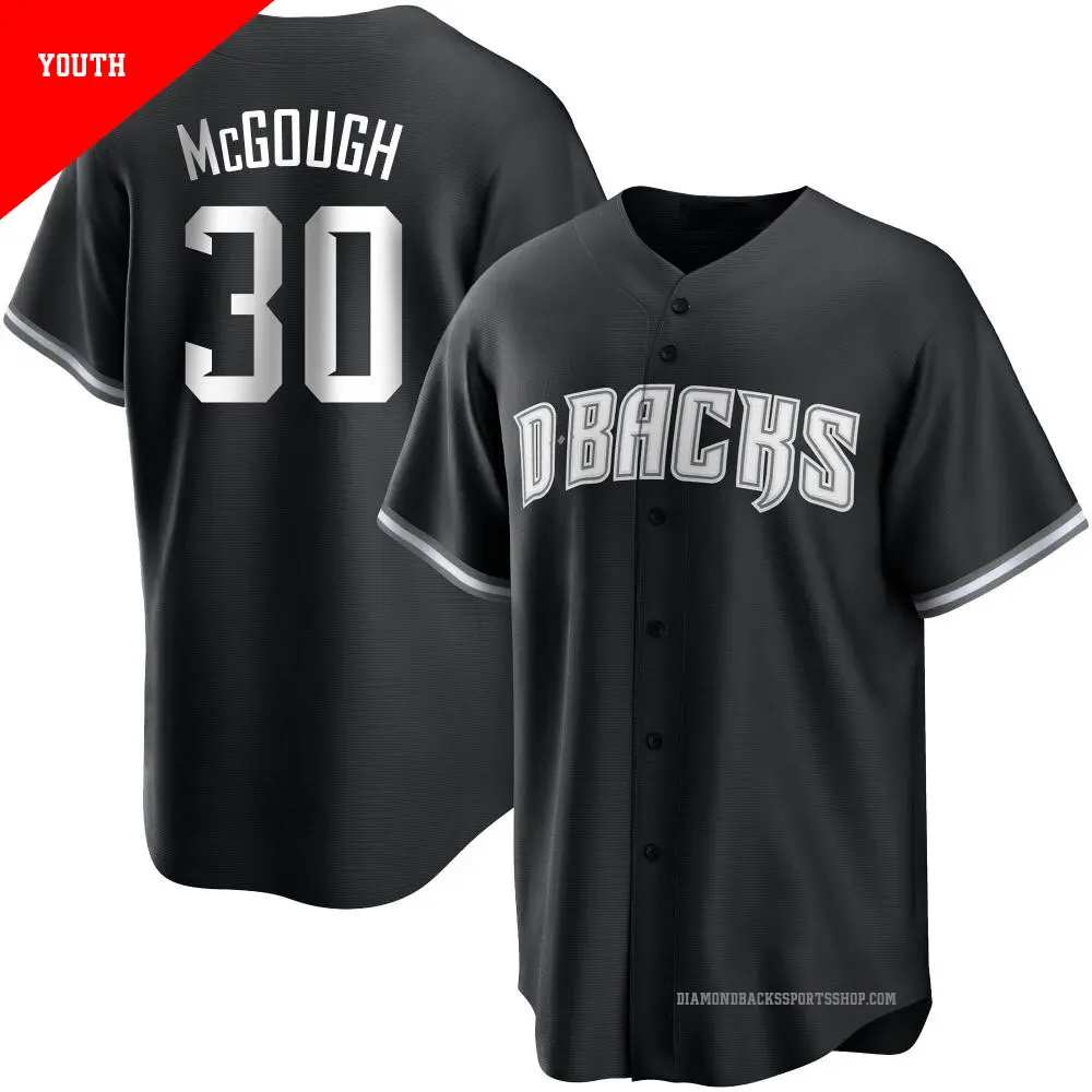Youth ＃30 Scott McGough Arizona Diamondbacks Black/White Replica Jersey