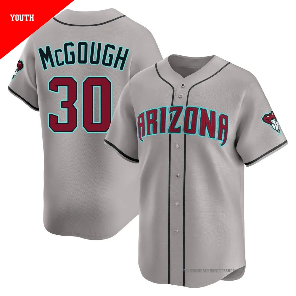 Youth ＃30 Scott McGough Arizona Diamondbacks Gray Limited Alternate Jersey